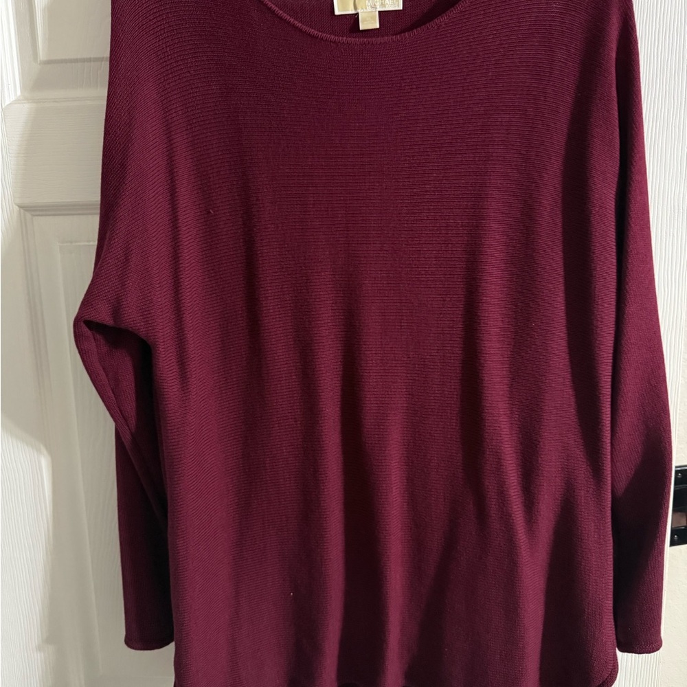 Michael Kors Deep Red Long Sleeve Blouse